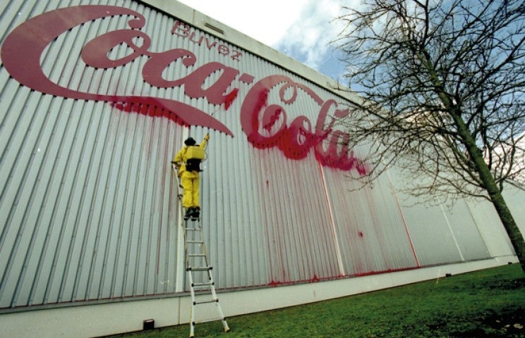 Liquidated logo performance, 2006, Suburb of Paris, Photo by JR. 
Courtesy de la New Galerie.