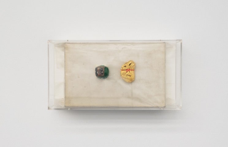 Beatrice Bonino, Funny and Fun, 2024, plastic, paper, chocolate, aluminum foil, 36,5 × 18 cm. Courtesy of the artist and Ermes Ermes.