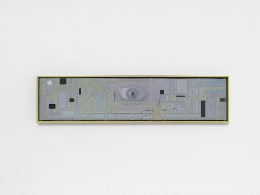 Grichka Commaret, Sans titre (Horologe), 2025, acrylique sur toile, 13x52 cm. Courtesy de l'artiste. © Aurélien Mole.