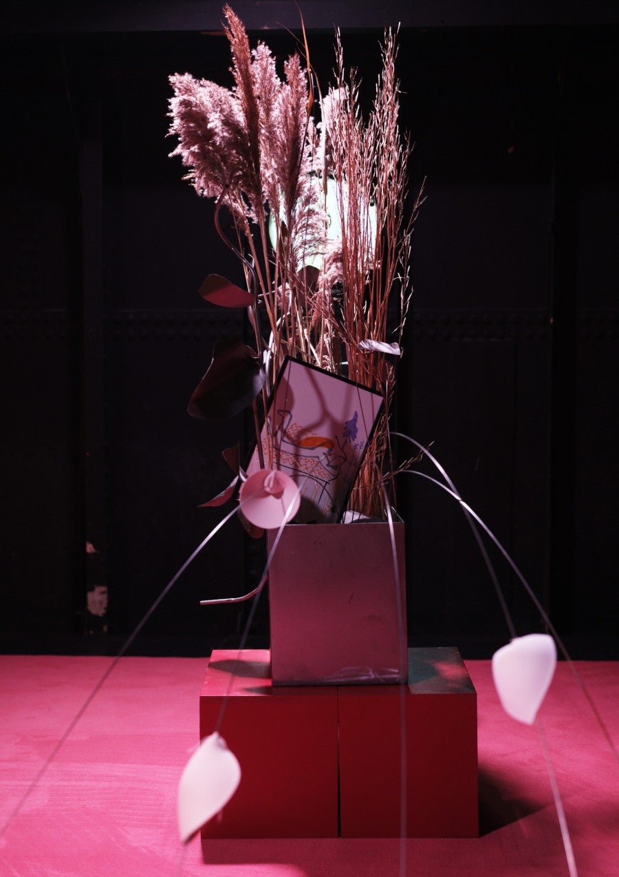 Anne Le Troter, <i>Racine, Pistil</i>, 2024, sound installation. Production: La Pop; assistant: Elias Gama; sound engineers: Guillaume Couturier and Rémi Le Taillandier; fabrication of steel sculptures: Margot Pietri. Courtesy of the artist and galerie frank elbaz. Photo: Marikel Lahana