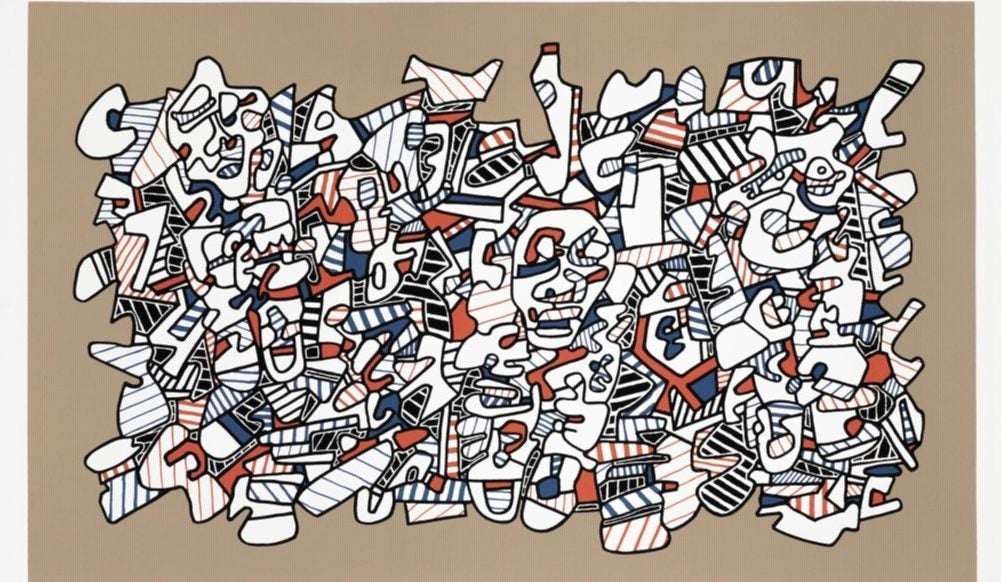 Site avec trois personnages
Jean Dubuffet

Sérigraphie, 197650 exemplaires 69 x 102 cm

Courtesy of Lelong  Co. gallery.
