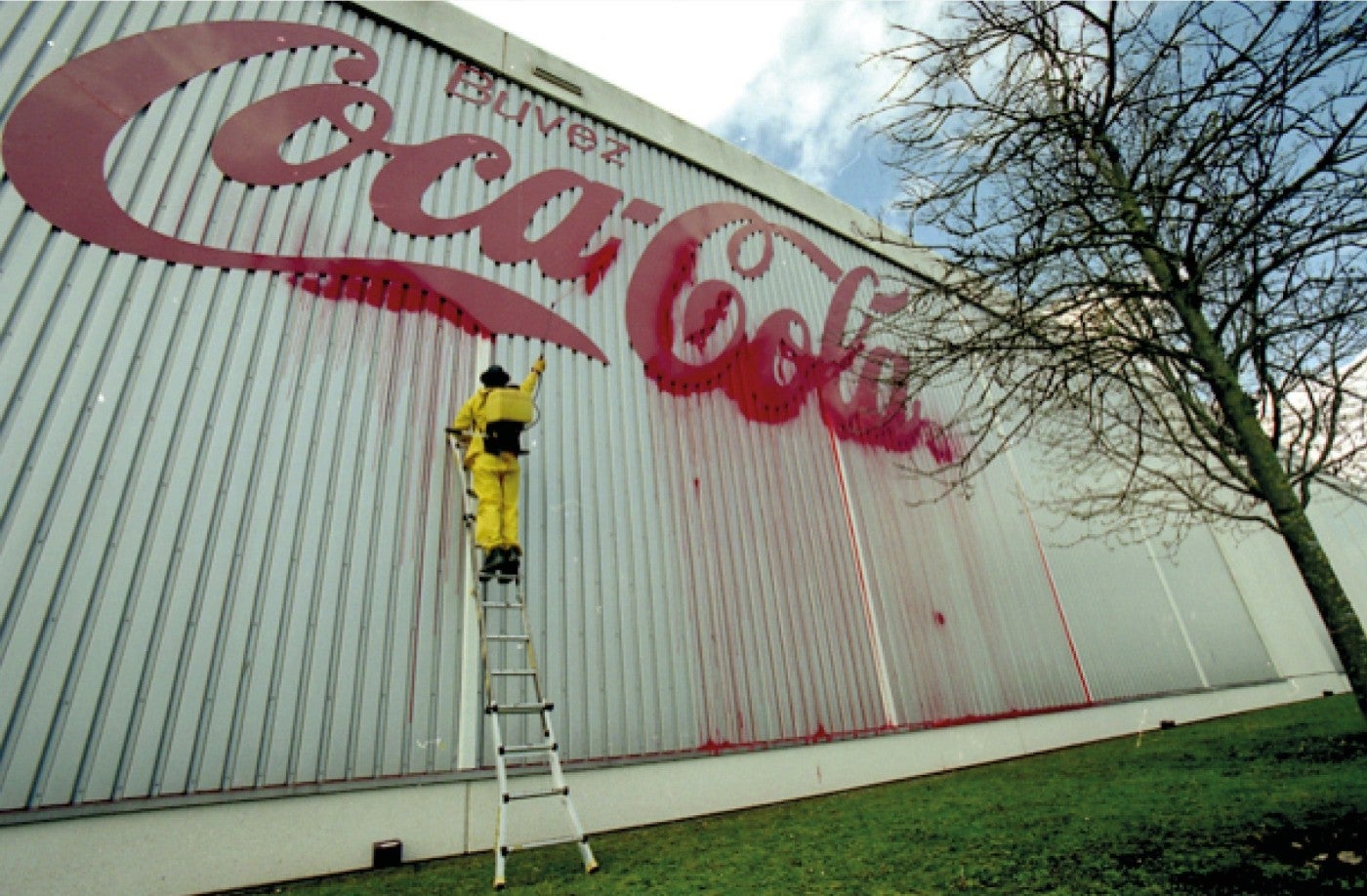 Liquidated logo performance, 2006, Suburb of Paris, Photo by JR. 
Courtesy de la New Galerie.