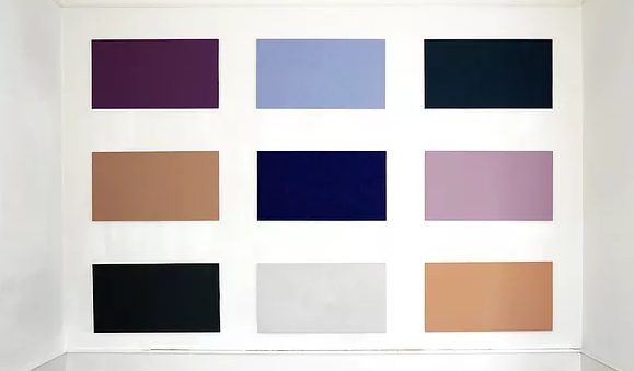 Nicole Hassler, projet d’installation, 2019
Pigments et acrylique sur Dibond, 50 x 100 cm. 
Photos Nicole Hassler / Courtesy Galerie Arnaud Lefebvre